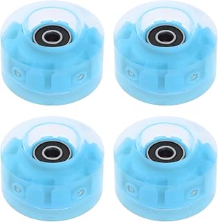 Mealoodiousmusea Paquete de 4 ruedas de patines con rodamientos para monopatín de doble fila RGB