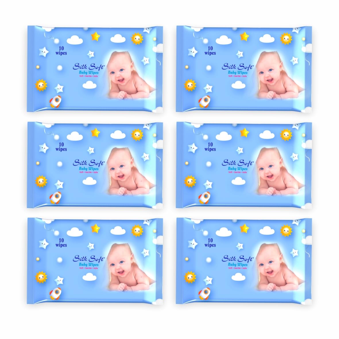 Silk Soft Baby Wipes without Lid | Pack of 6 – 10 Pulls Each | Fragrance-Free, Extra Thick & Ultra-Soft | Gentle on Sensitive Skin | Safe for Newborns & Daily Use-image-18