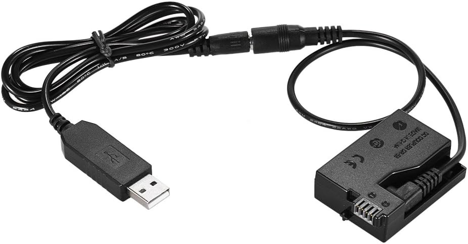 Andoer DR-E8 Dummy Battery with DC Power Bank USB Adapter Cable Replacement for LP-E8 for Canon EOS 550D 600D 650D 700D DSLR Cameras