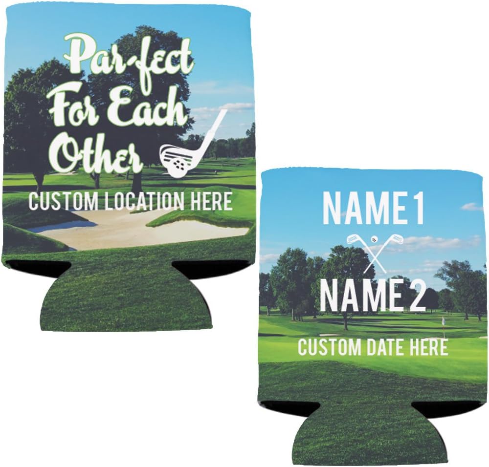VictoryStore Can and Beverage Coolers: Customizable "We Are Par-fect For Each Other” Golf Wedding Can Coolers - 25pc