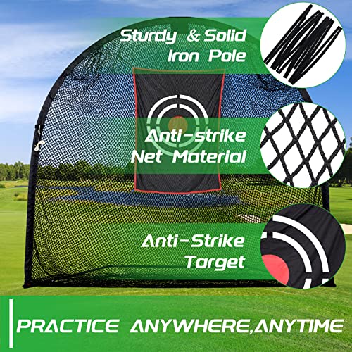 Golf Practice Hitting Nets For Backyard Driving Indoor Use Heavy Duty Practice Golf Driving Nets For Backyard Premium Portable Golf Impact Nets With Frame And Net For Kids Men 7X7 Ft #TOP4