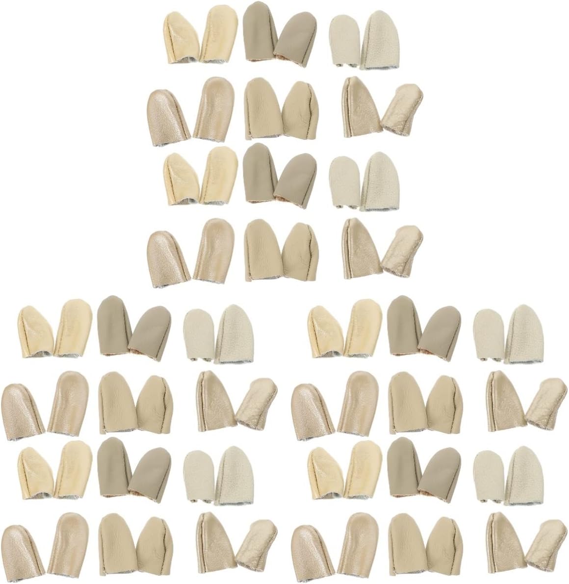 VICASKY 36pcs Leather Thimble Finger Protector Protective for Hand Sewing Crafts Includes Thumb Index Finger Guards Material Random Colors
