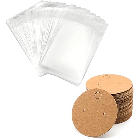 Sac En Carton VINCAN 100 Cartes De Présentation Pour Bijoux Avec Pochettes De Sac Carton
