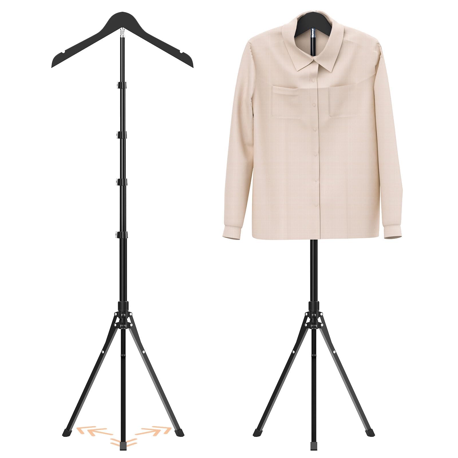 Adjustable Shirt Display Stand 32-63 Inch Foldable Clothing Display Stand Mannequin Torso for Retail Vendors Multi-Use Steamer Rack
