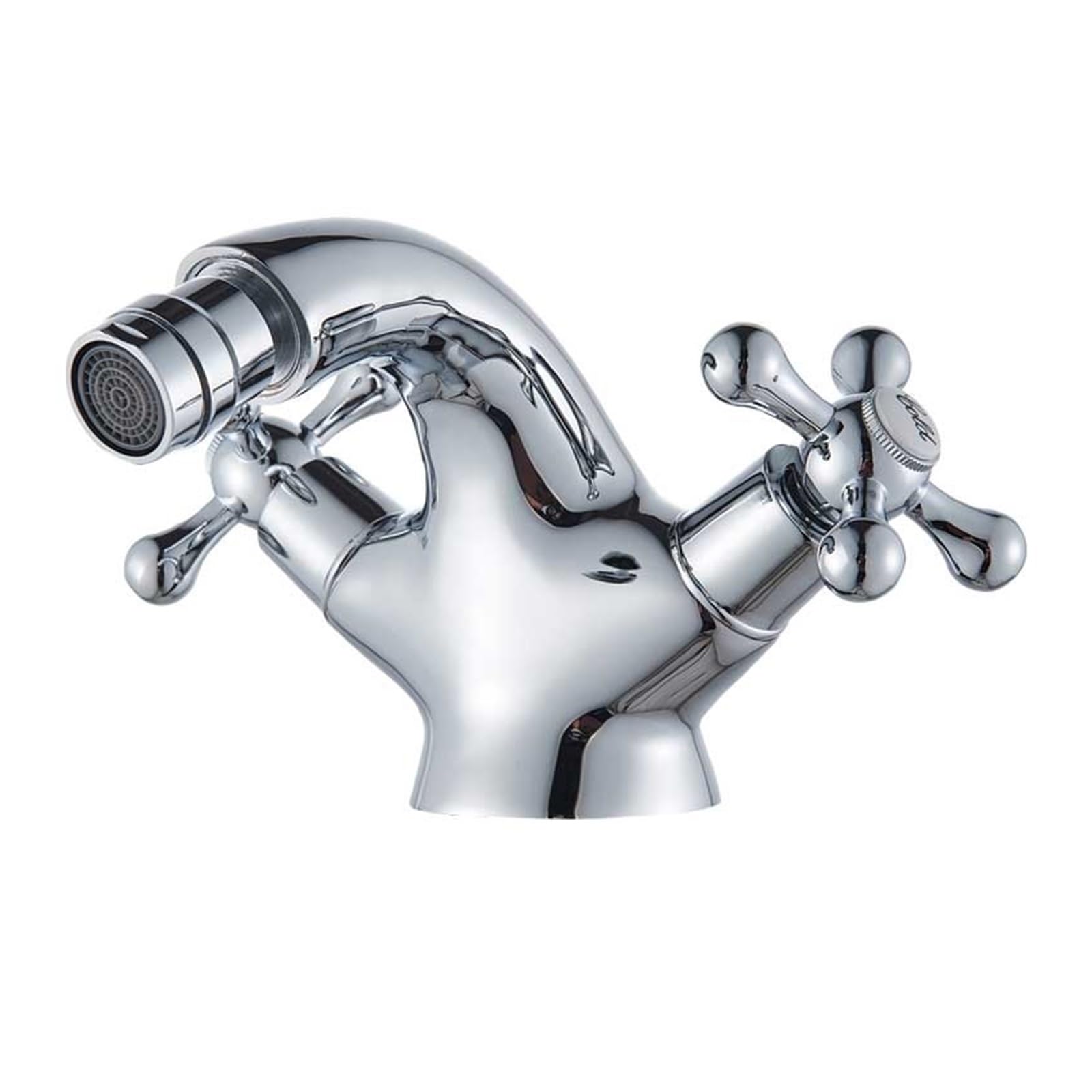 Robinet de bidet anti fuite en laiton et chrome à double poignée