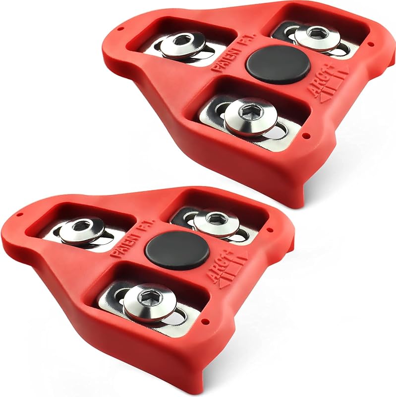 Look Delta Compatible Cleats - 9 Degree Float Red Cleat Set for Peloton Indoor Cycling and Outdoor Road Cycling Designed for Women and Men Clipless Spinning and Cycle Shoes