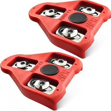 MARQUE Look Delta Compatible Cleats - 9 Degree Float Red Cleat Set for Peloton Indoor Cycling and Outdoor Road Cycling Designed for Women and Men Clipless Spinning and Cycle Shoes