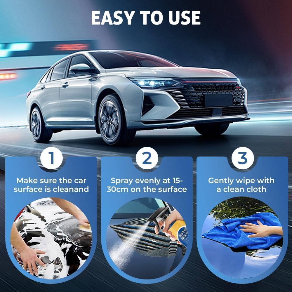 Advanced Car Quick-Acting Coating Agent Spray for Vehicles, Multifunctional Car Restore Spray, Oil Film Emulsion Glass Cleaner, Quickly Coat Cars Wax Polish， Sprays Waterless Wash — view 5