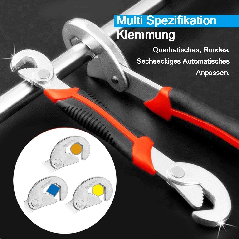 AEE® Ayarlanabilir Çok Fonksiyonlu Anahtar Seti 2’li – 6-32 mm Geniş Açıklık, Otomatik Kavrama, Lavabo Batarya ve Tesisat Tamir Anahtarı