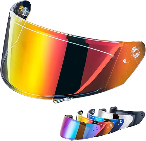 VCOROS X9 - Protector de repuesto para casco de motocicleta de cara completa, lente de 5 colores disponible (rojo cromado)