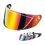 VCOROS X9 Full Face Motorcycle Helmet Replacement Shield 5Color Lens Available (Chrome Red)