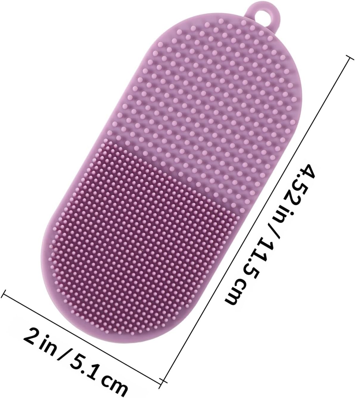 FUOYLOO Silicone Facial Cleansing Brush Soft Dense Head Manual Face Scrubber Purple for Deep Cleaning Sensitive Skin Care Tools