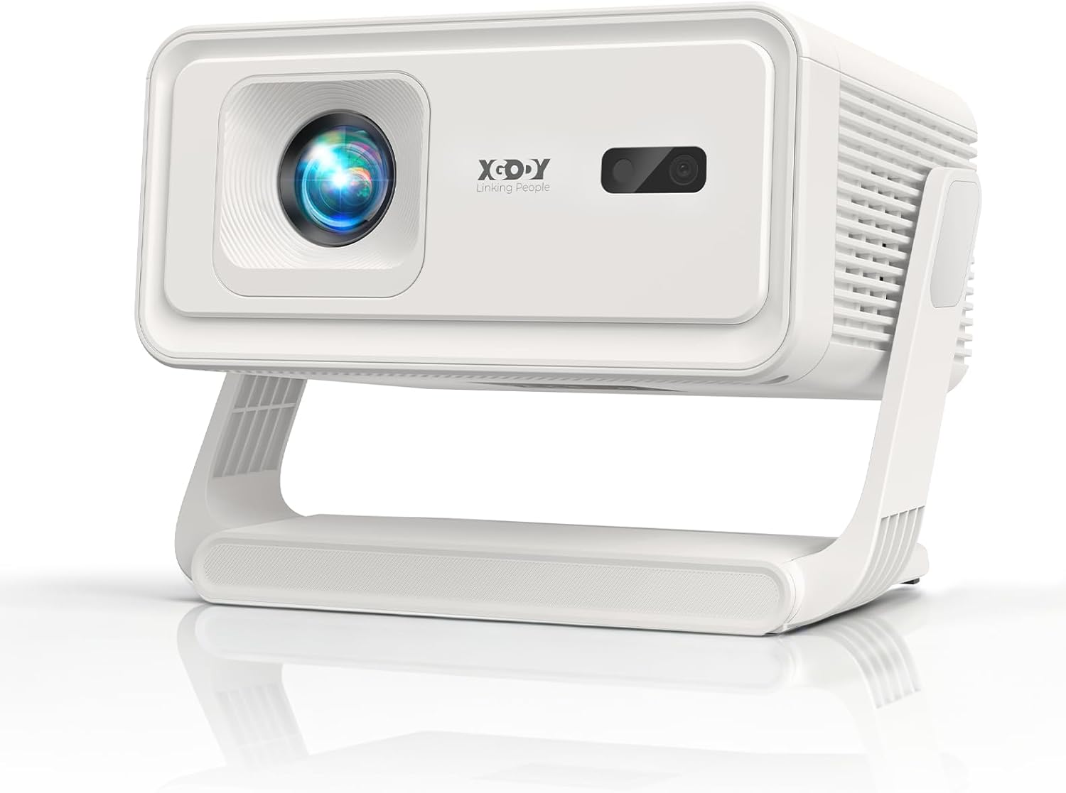 Portable Projector Auto Focus Xgody Gimbal A1 Smart Projector with WiFi 6 and Bluetooth, 6D Auto Keystone Native 720P, 260 ANSI Projector with Apps 4K Support Movie Projector for Bedroom Android 14