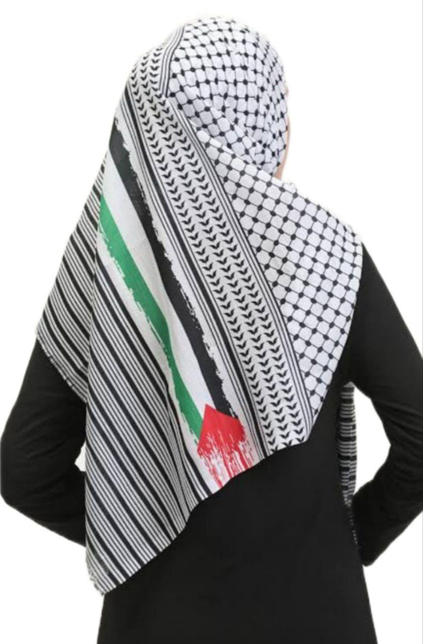 Kefiye for Women and Men, Shawl Scarf, Head Neck Scarf, Flag, Large Size, Arabian Gift