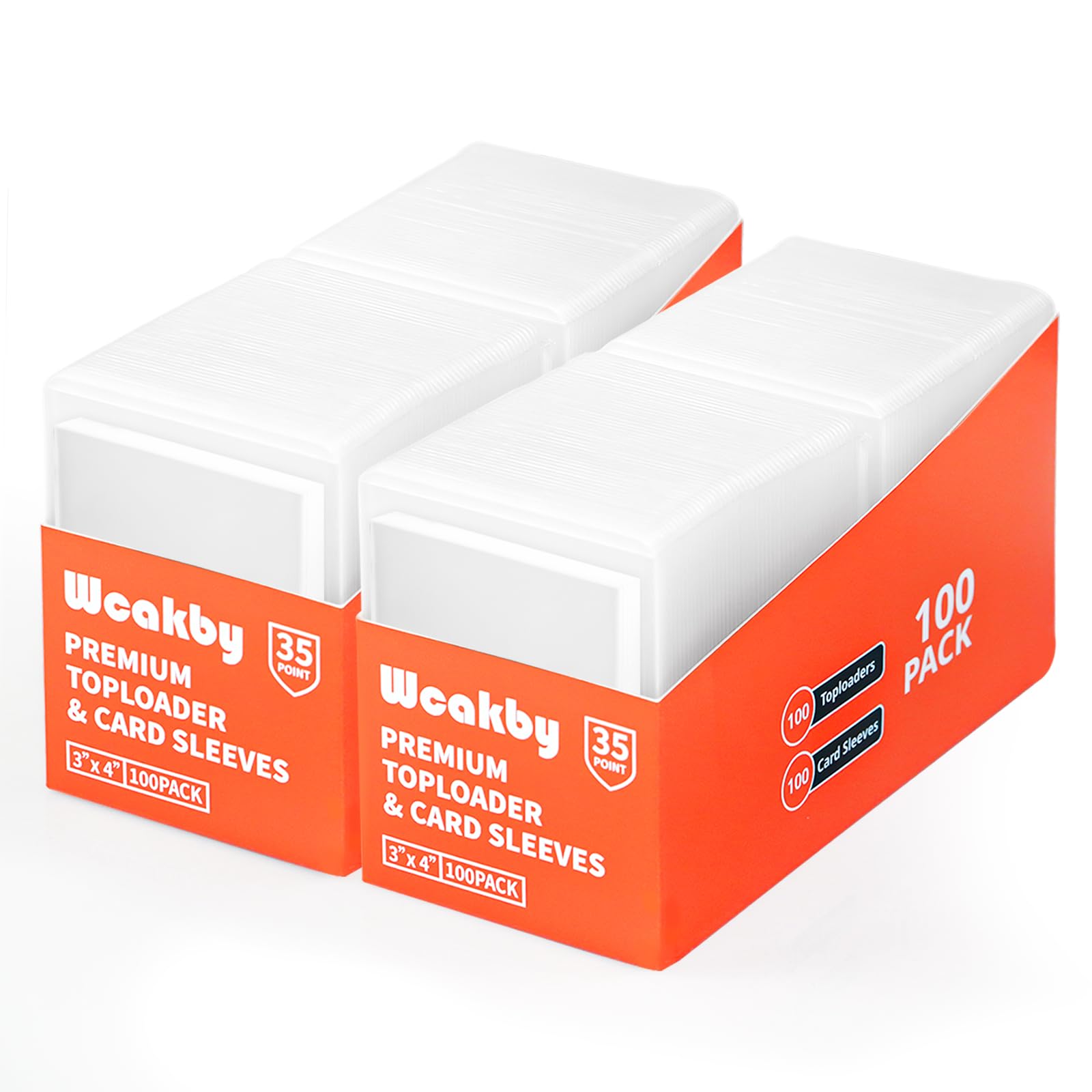 Wcakby 400 Stück Top Loaders, 3"X4" Hartkartenhüllen, Sammelkartenhüllen passend für MTG, Sammelkarten, Sportkarten (200 Hartkartenhüllen + 200 Transparente Kartenhüllen)