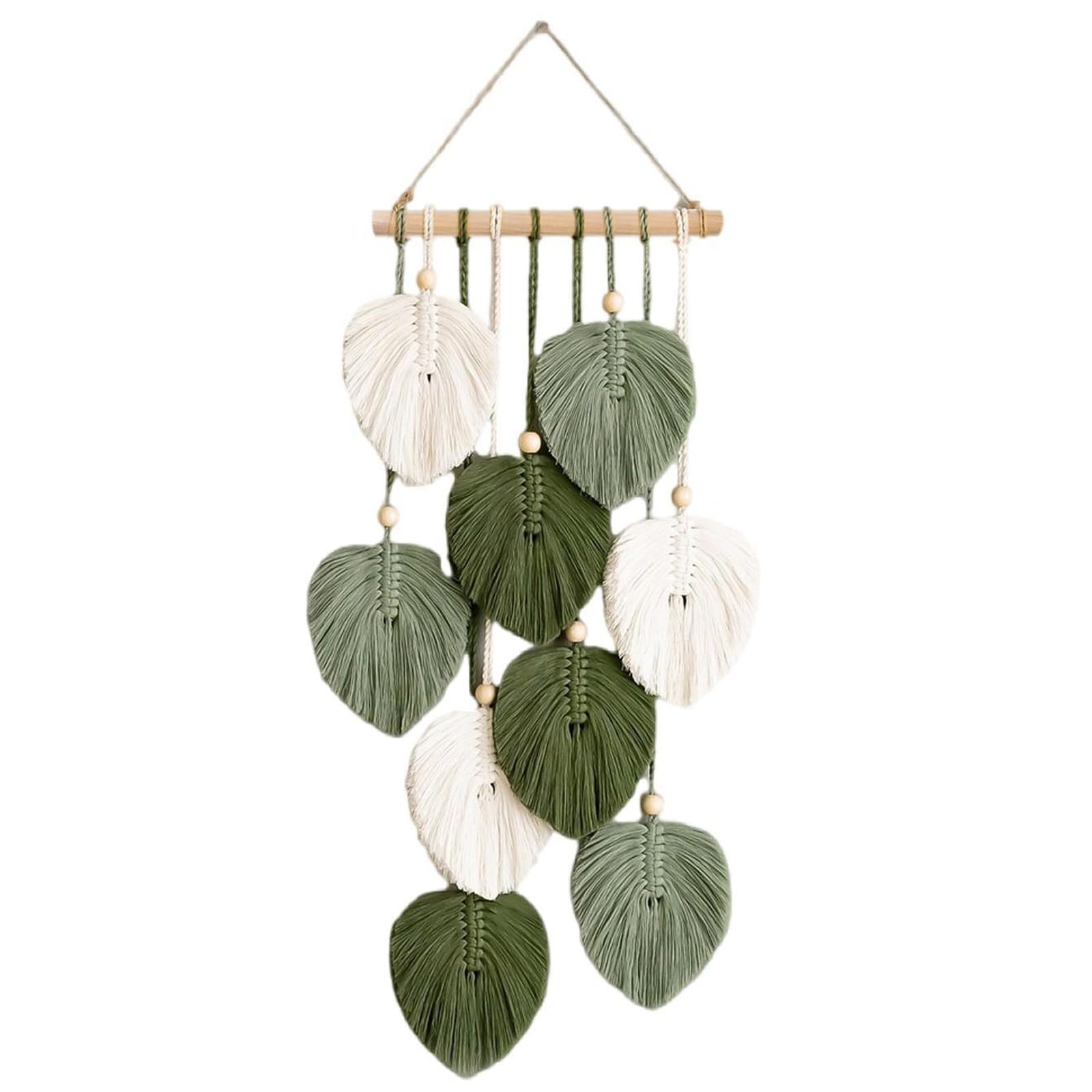 YcsRnn Room Decor, Wall Art for Living Room and Bedroom, Bohemian Style Macrame Wall Hanging, Handmade Woven Tapestry with 25 cm Wooden Stick, Aesthetic Home Decoration for Various Spaces