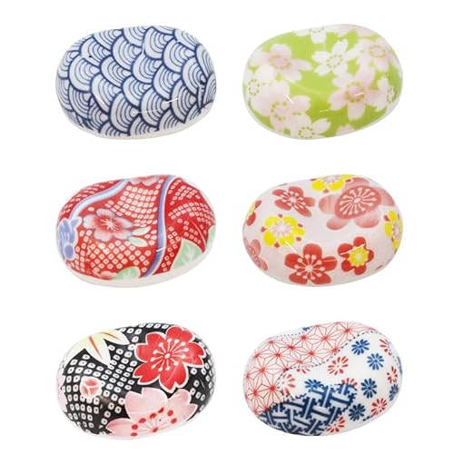 箸置き 可愛い おもしろ 御洒落 おしゃれ カトラリーレスト 陶器 キッチン雑貨 豆型 友禅文様 セット