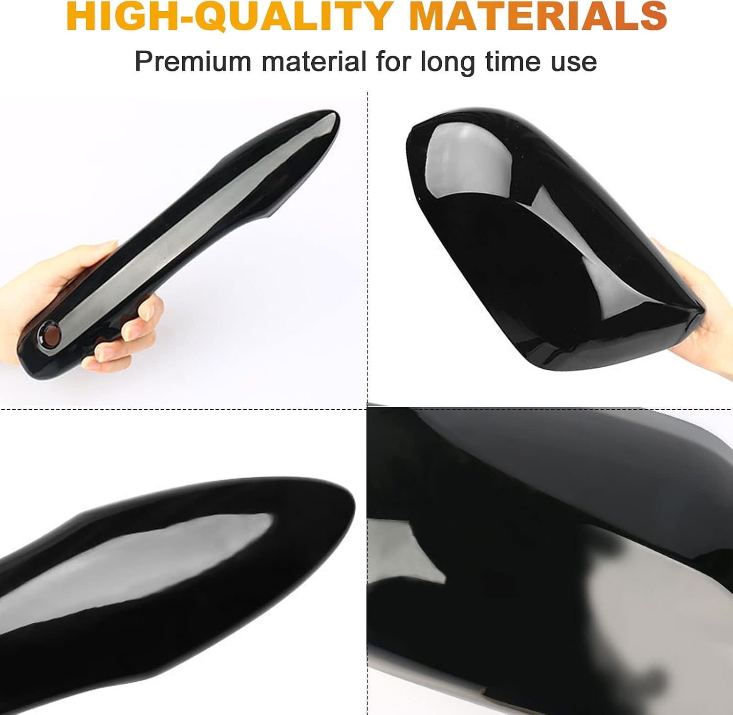 Glossy Black Side Door Mirror Covers and Handle Caps Replace for 2018 2019 2020 2021 2022 2023 2024 2025 Toyota Camry Accessories, Without Smart Key Holes (Black)