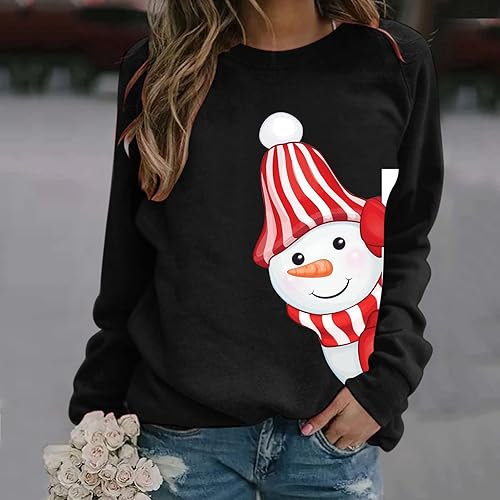 Miniatura 2 de Sudadera de manga larga para mujer, estampada, casual, sudadera de Navidad para mujer