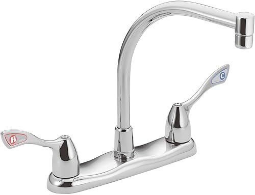 Miniatura 2 de Moen 8799 Grifo de cocina comercial M-Bition con dos asas, cromado, 0.5