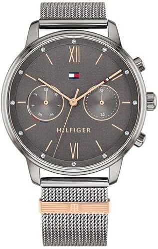 Tommy Hilfiger Reloj casual de cuarzo de acero inoxidable y malla para mujer Color gris Modelo 1782304 gris Reloj de cuarzo