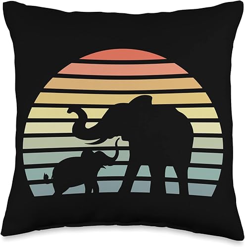 Vintage Elephant Animal Park Zookeeping Retro Zookeeper Elephant Lover Wildlife Animal Safari - Almohada de 16 x 16 pulgadas, multicolor