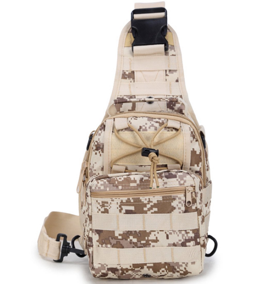 Rullar Small Hiking Daypack Tactical Sling Chest Bag Military Molle Multifunctional Shoulder Messenger Crossbody Hunting Camping Pack