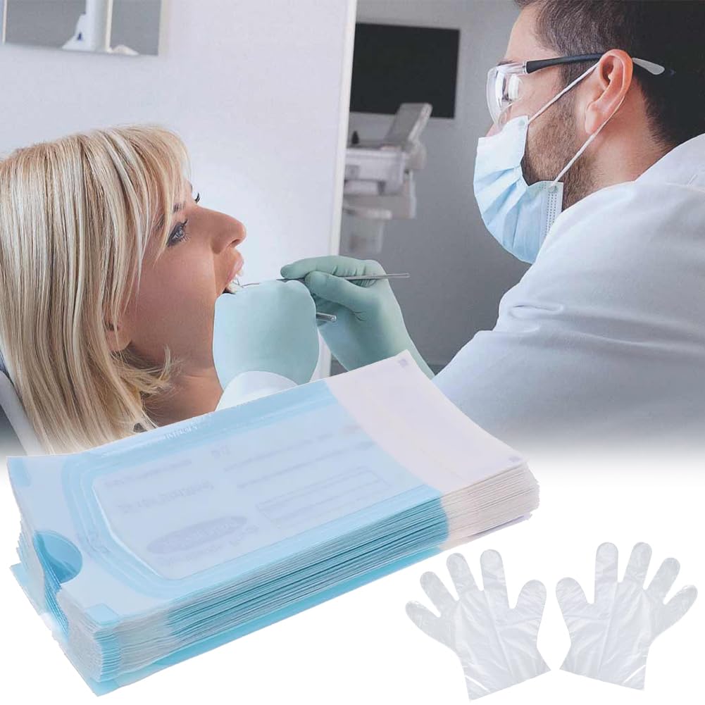 Bolsa de Esterilización Dental 100pcs 90x165mm Auto Sellado