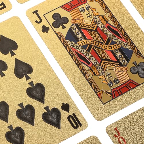 Alasum Goldfolie Pokerkarten Plastikspielkarten Portable Kartenspiel für Erwachsene Familienparty mit Hochwertiger Verarbeitung und Starker Spielbarkeit – Bild 4
