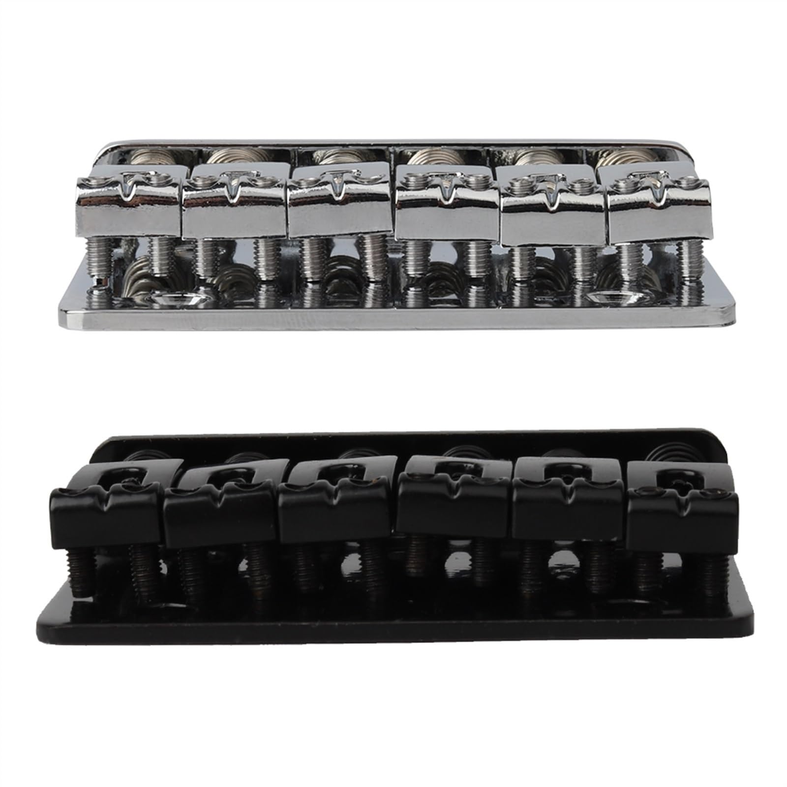 Juego De Puente Para Guitarra Eléctrica Puente De Silla De Montar Rígido, Pieza Trasera De Guitarra De Carga Superior Para Accesorio De Guitarra Eléctrica, Cromado Y Negro (Color : Black)