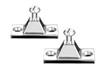 Pair of Marine Grade 316 Stainless Steel Side Mount Deck Hinge ，Pyramid-Shape Base for Bimini Tops Screws Hardware Fittings Marine Kayak Canoe Boat Cover Bimini Sprayhood Hardware Accessories