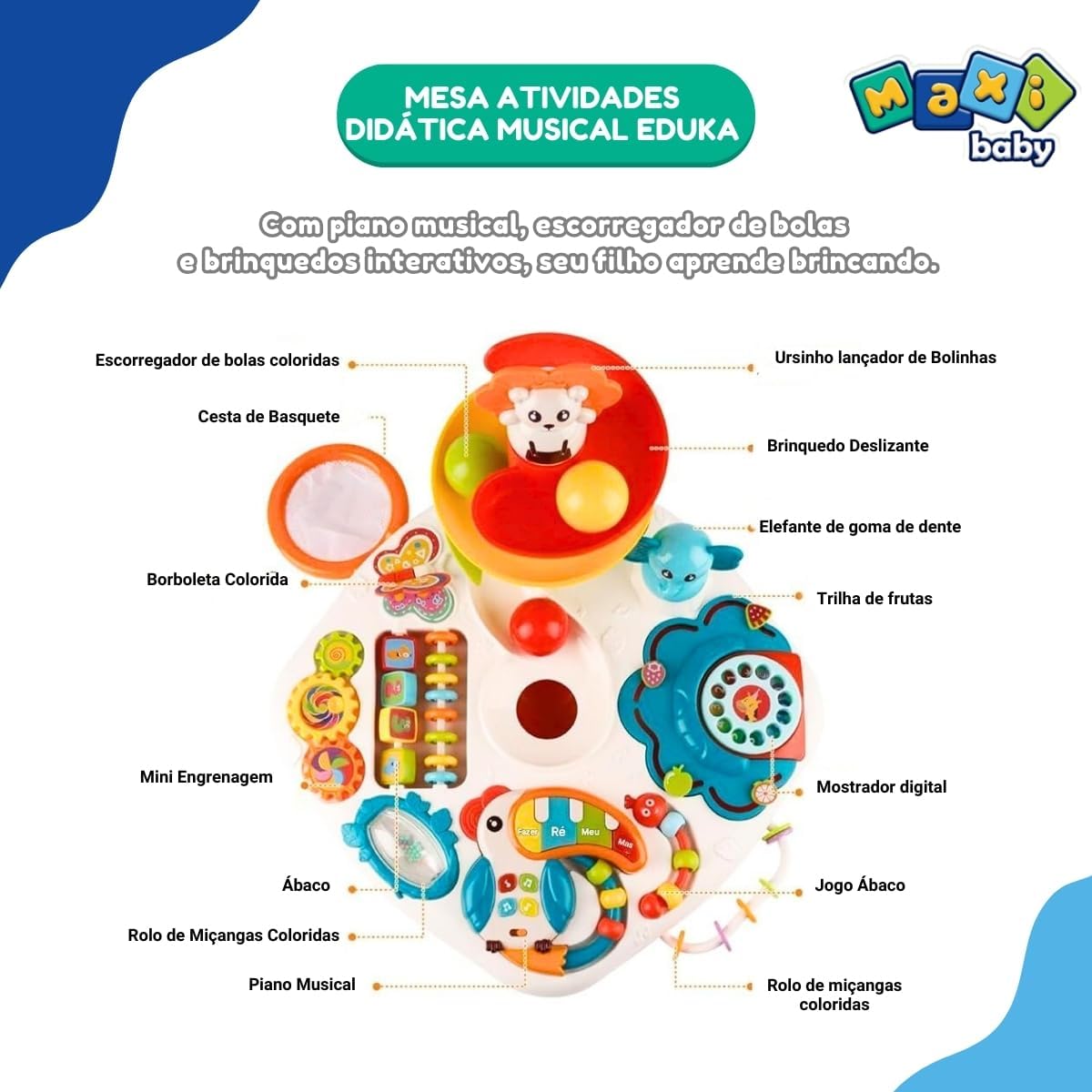 Maxi Baby Mesa Atividades Infantil Didática Musical Eduka