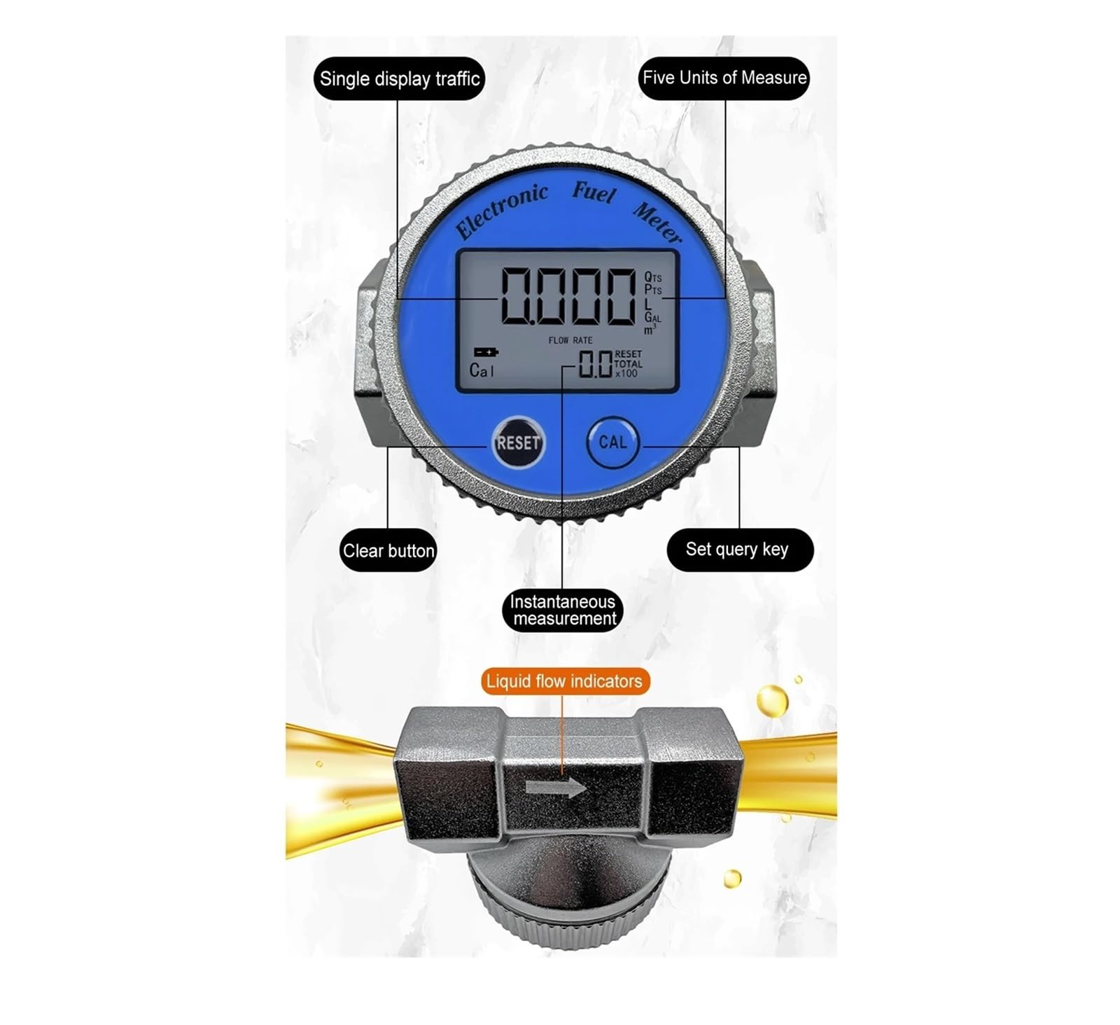 Medidor de Flujo electrónico, DN25, 1 Pulgada, Acero Inoxidable, Pantalla Digital, medición de Flujo de líquido