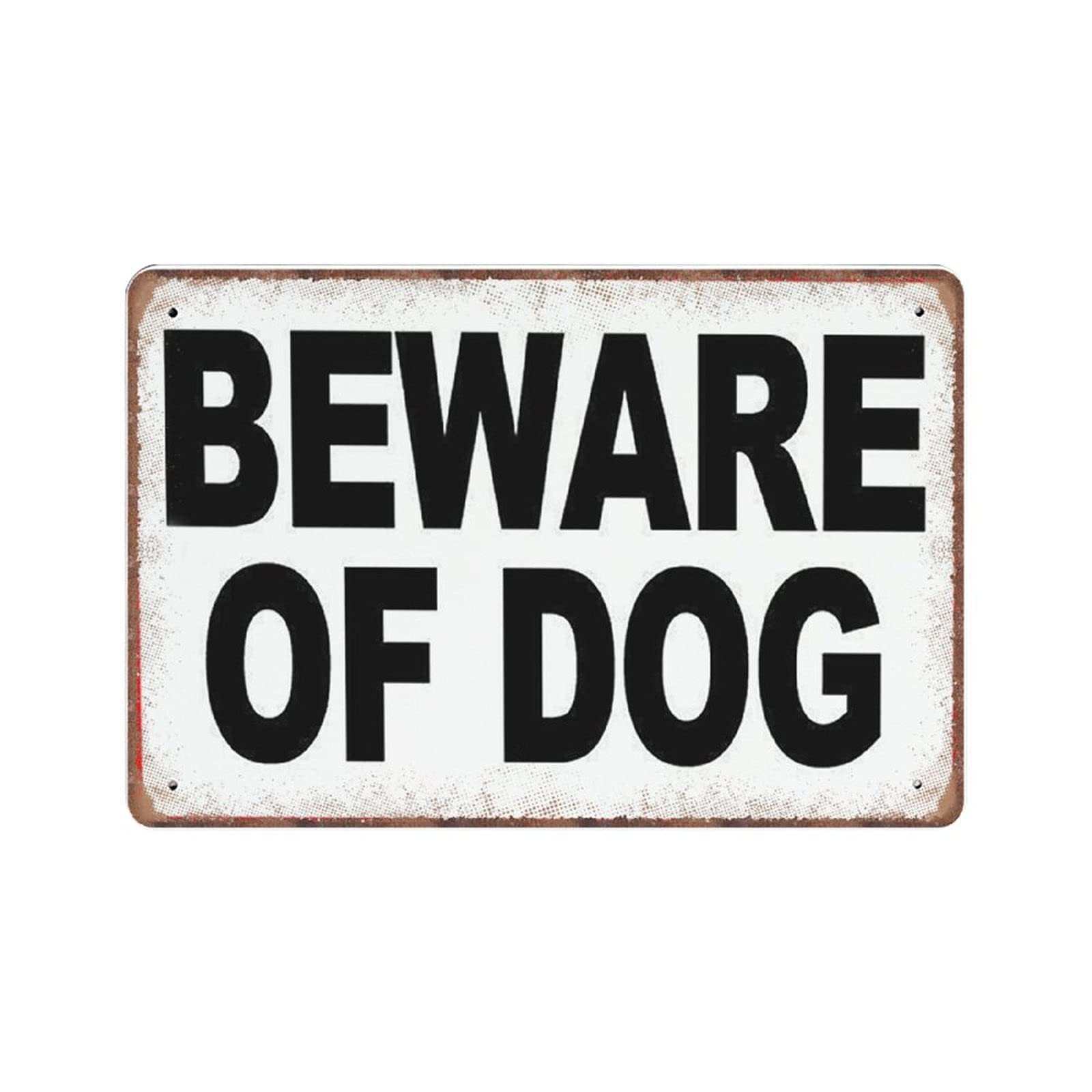 rayprint Beware of Dog Tin Signs Retro Funny Metal Sign Vintage Poster Wall Art for Kitchen Garden Bathroom Farm Home Coffee Decor Tin Sign, 20x30 cm