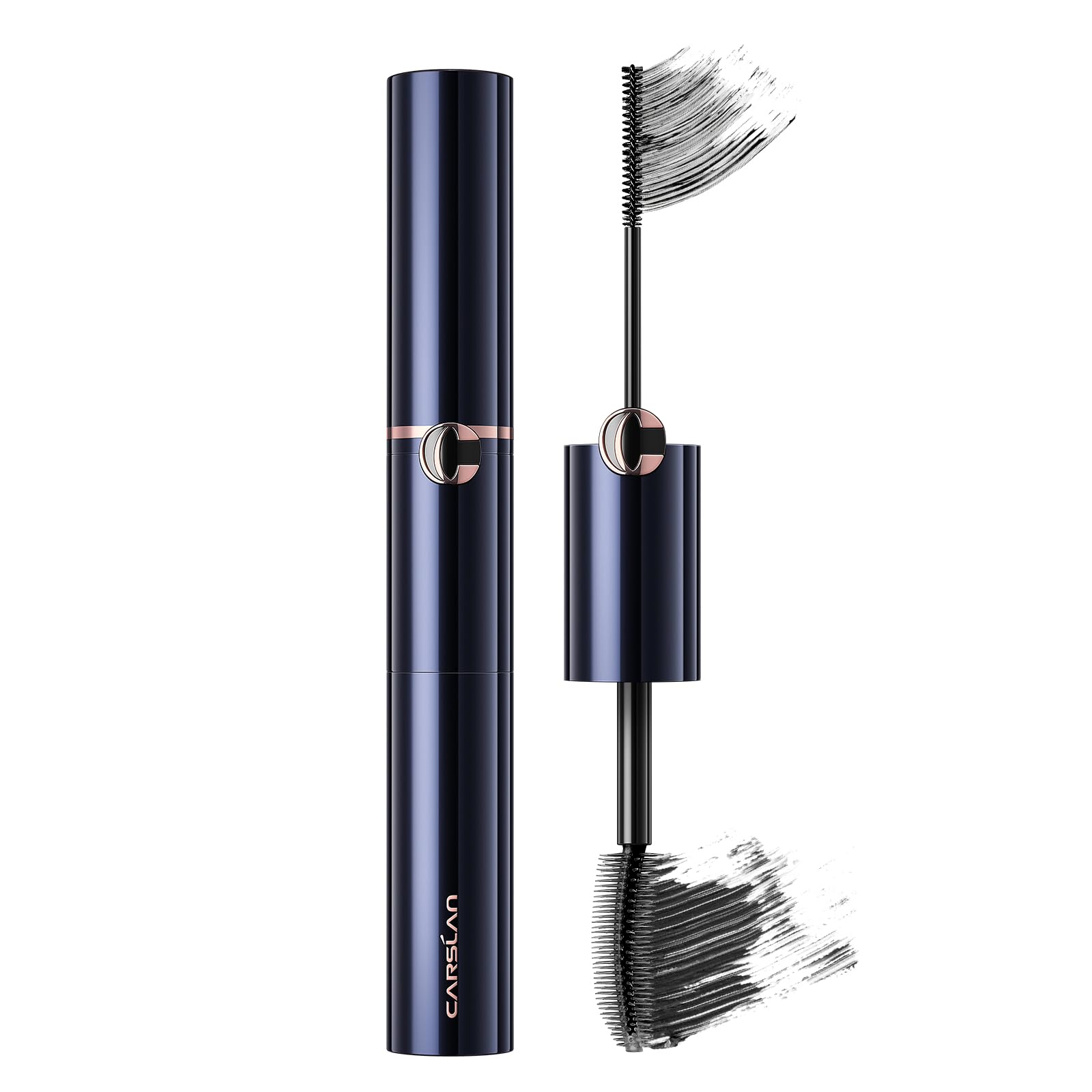 CARSLAN Double Extension Curling Mascara, Dual Brush Lengthening Mascara