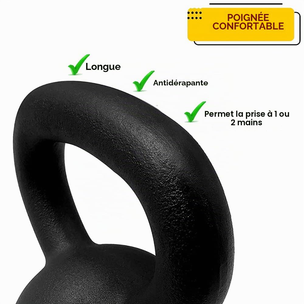 Kettlebell Poids de 16 kg avec poignée ergonomique pour Sport Fitness Gym Entraînement de musculation Crossfit, selon la disponibilité en stock