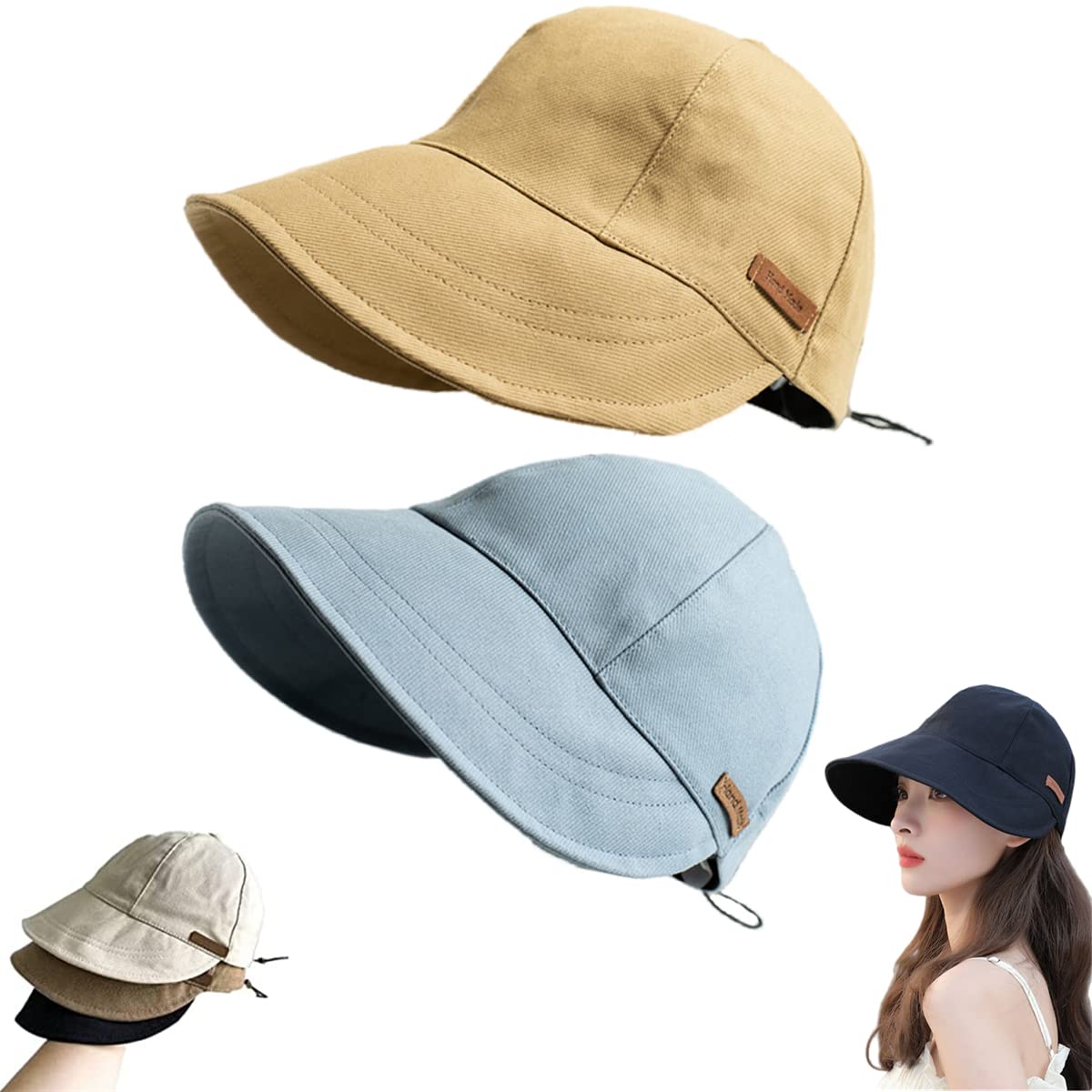 MAIMiao Sombrero Protección UV Sin Maquillaje,Sombrero con Visera para Mujer,Sombreros de Verano UPF50+ para Mujeres