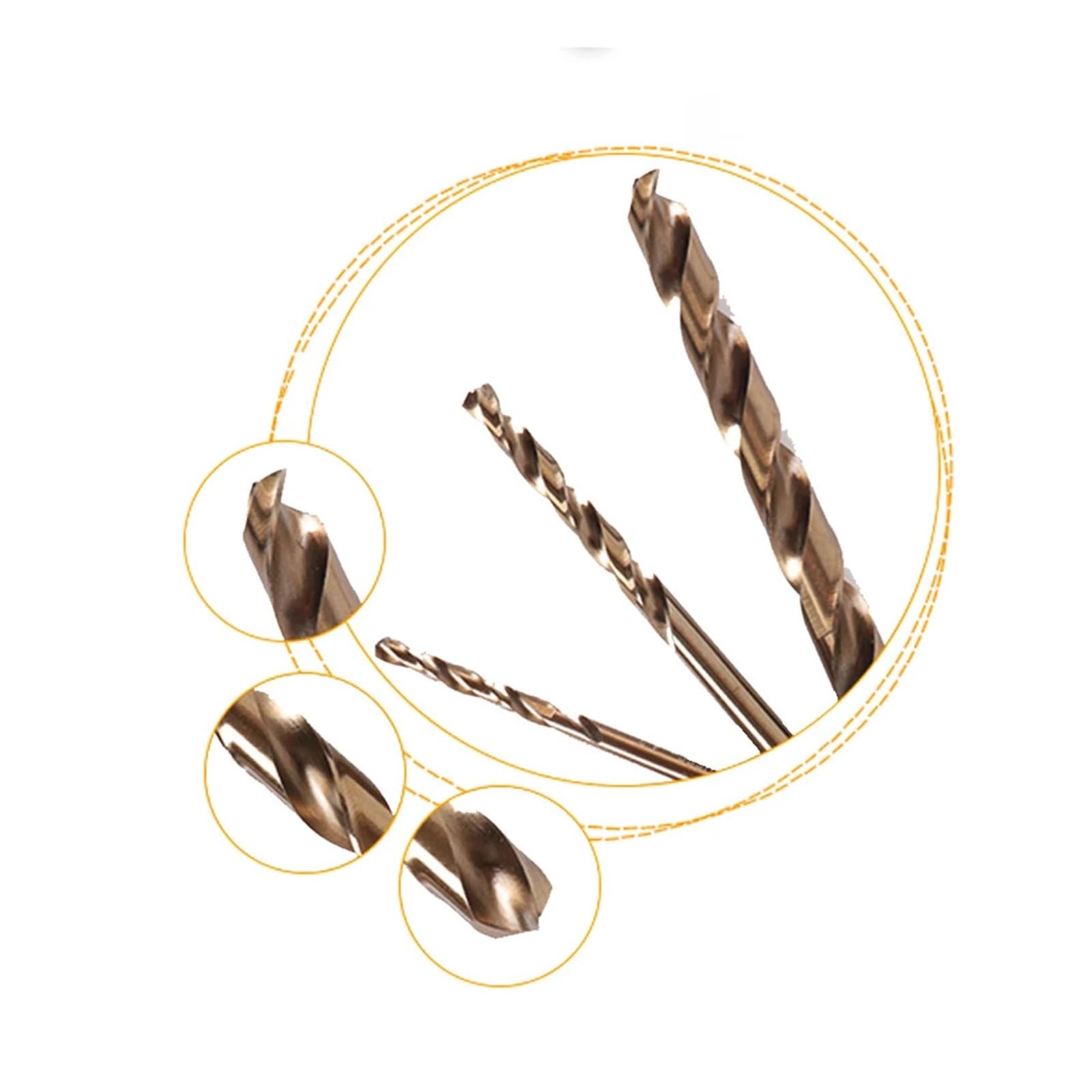 Zestaw wierteł krętych M42 ze stali szybkotnącej kobaltowej, 1–14 mm, do stali hartowanej, stali nierdzewnej i żeliwa(12.7mm)