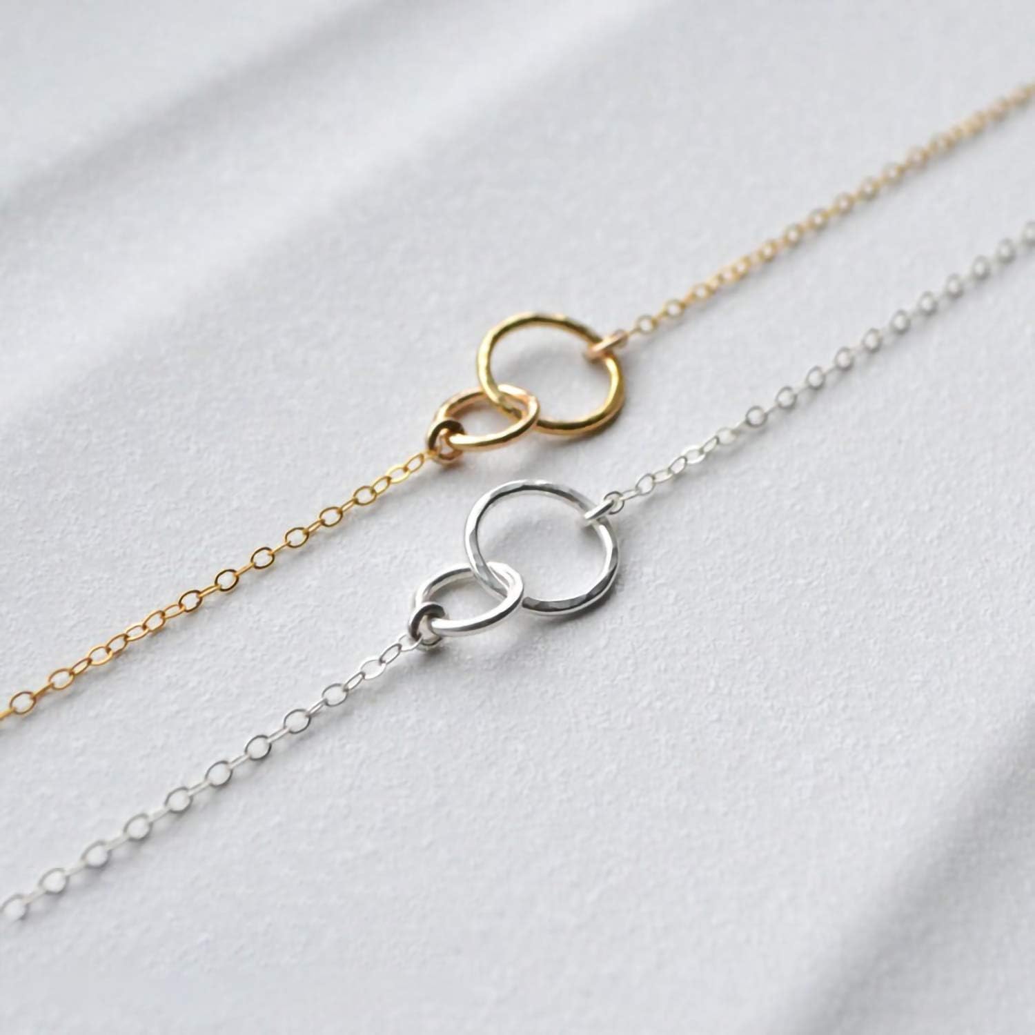 Fettero Pendant Necklace Gold Choker Layered Coin Open Karma Circle Full New Crescent Moon 14K Gold Plated Dainty Simple Moon Phase Jewelry for Women Gift - Image 5