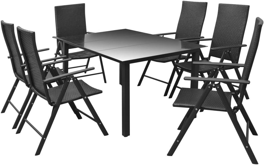 set in alluminio con tavoli da pranzo