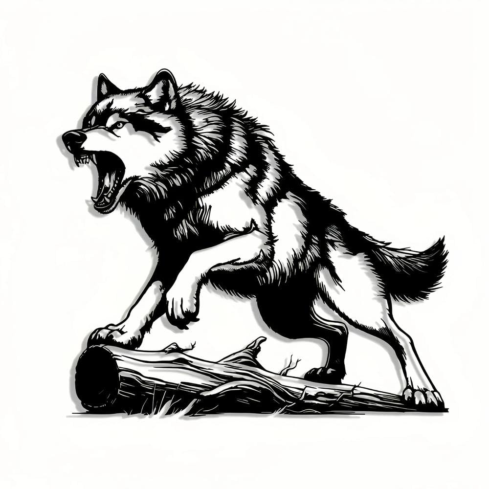 Angry Howling Wolf Waterproof Vinyl Sticker Decal for Car Motorcycle Helmet Laptop Bumper Decor