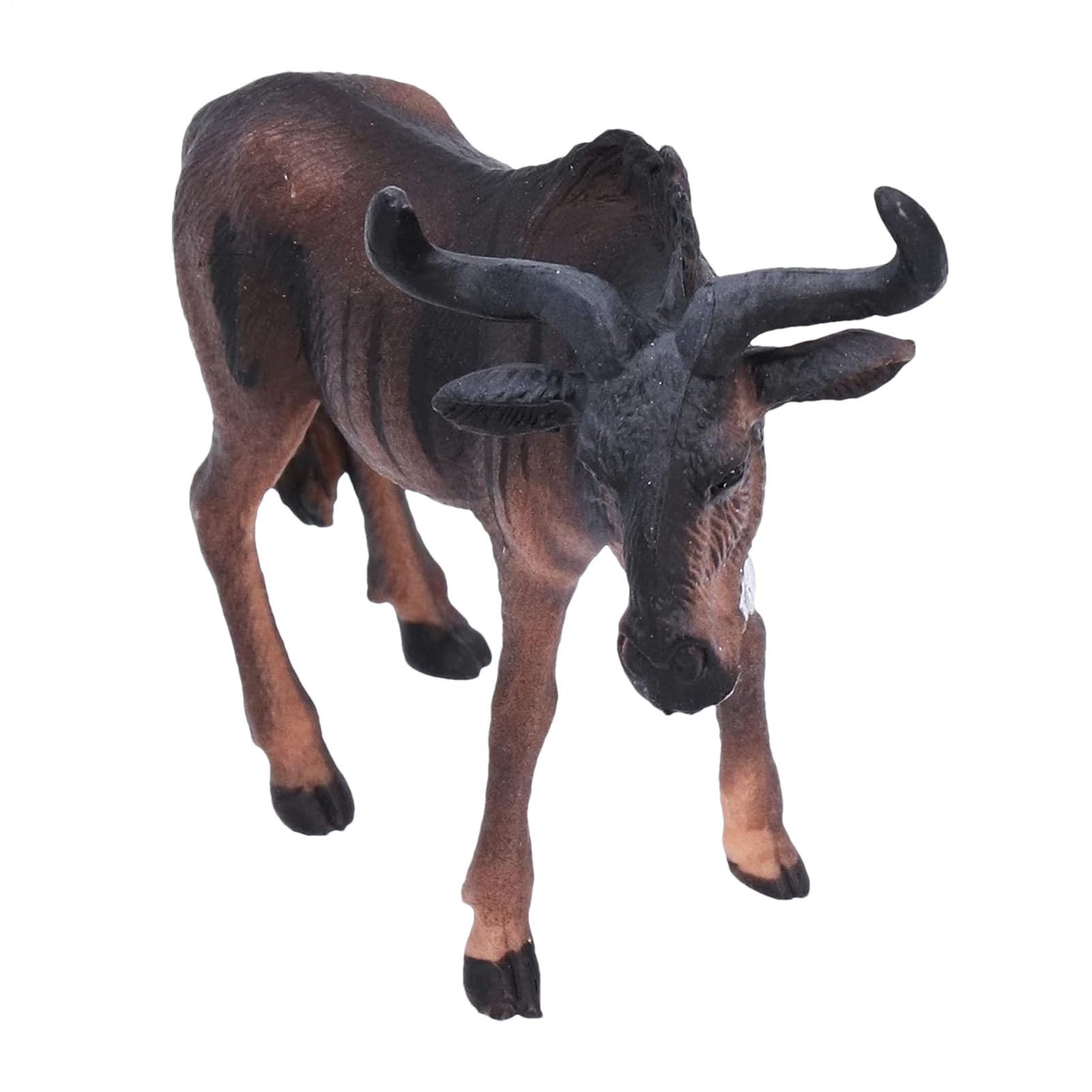 Wildebeest Figurine - Realistic Animal Model Figure, Small Safari Animals Statue, Detailed Wildlife Figurine Ornament, Educational Cognitive Animal Toy For Boys Girls Kids Collection