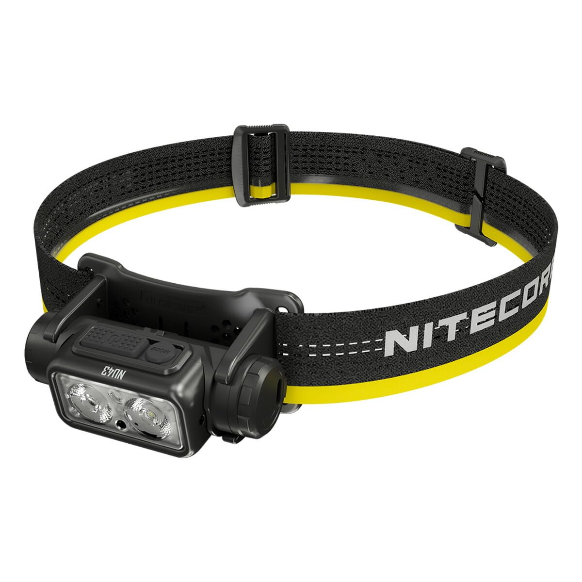 Nitecore Latarka czołowa NU43, lekka, ładowana przez USB C, 1400 lumenów, zasięg świecenia 130 m, czerwone światło do widzenia w nocy
