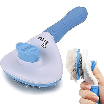 Petola Dog and Cat Hair Brush with Self-Cleaning Button – Pet Grooming Brush for Shedding and Massage with Soft Grip Handle and Beaded Bristles for Cats and Dogs, 6-Month Warranty - India - image, photos