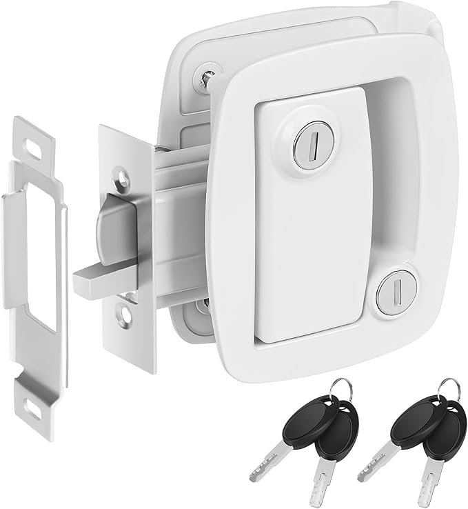 WELLUCK RV Entry Door Lock w/Paddle Deadbolt, 100 Metal