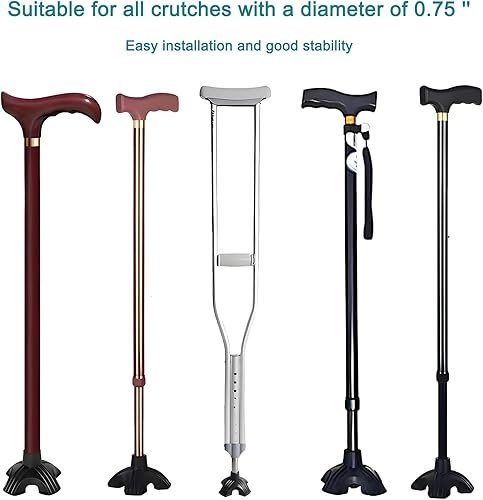 Miniatura 5 de Puntas de caña para estabilidad, base de bastón de pie para la mayoría de bastones de caminar de 0.87 pulgadas, bastones plegables, punta de