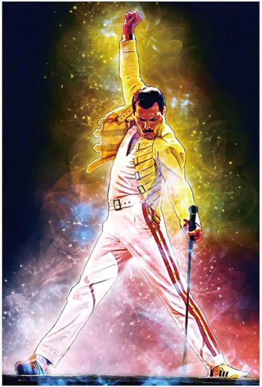 Amazon Co Jp クイーンロックバンドフレディマーキュリー フレディマーキュリー ポップスターコミックキャンバスポスターとプリント油絵家の装飾写真 ホーム キッチン