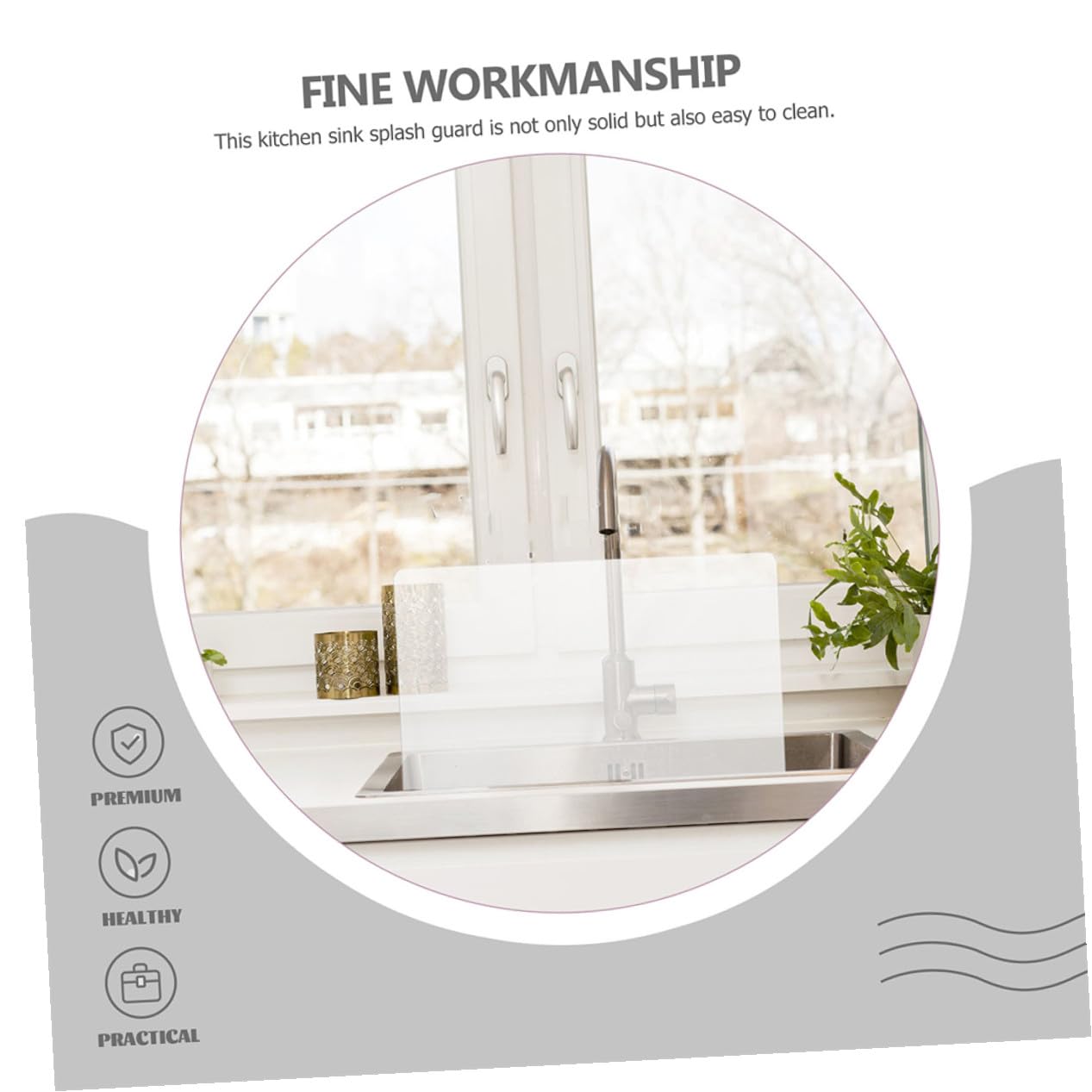 INOOMP Spritzschutz für Waschbecken Acryl Spritzschutz für Küchenspülen und Badezimmerwaschbecken Transparent für Spülbecken