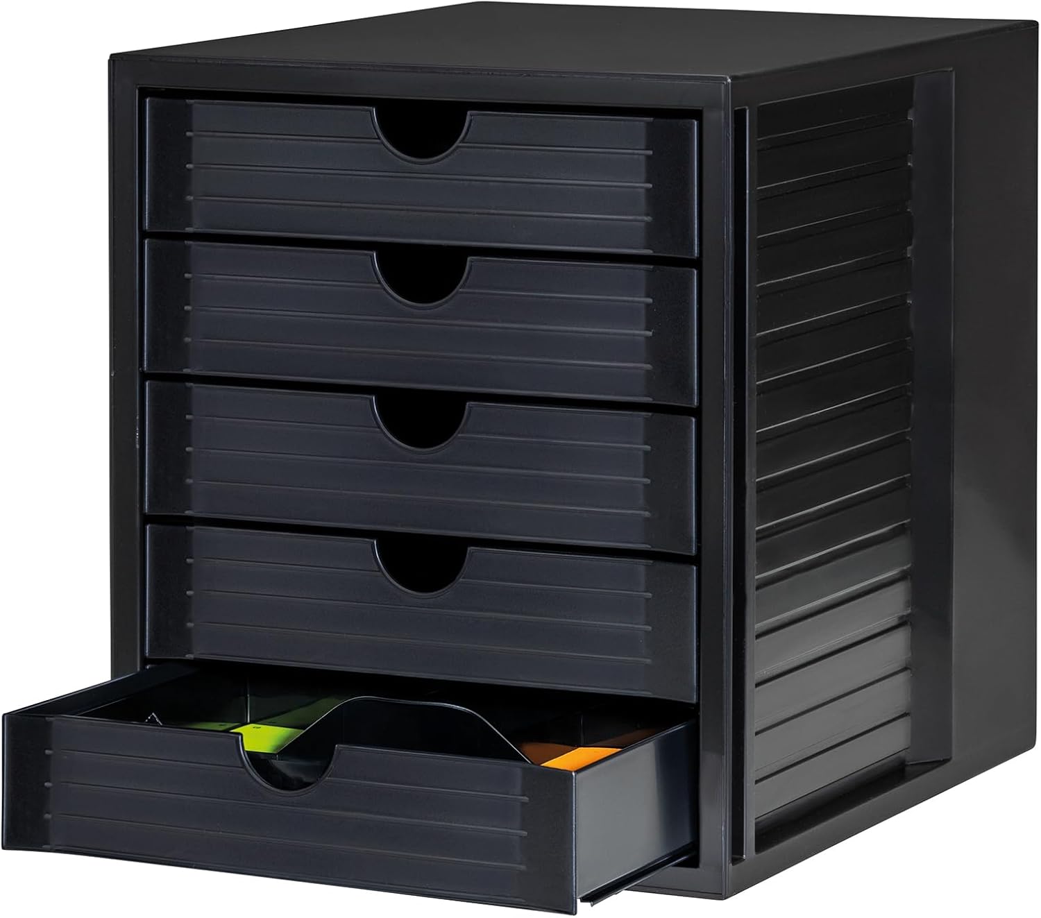 HAN 14508-13, SYSTEMBOX KARMA Drawer set. Innovative, attractive design, BLUE ANGEL certified, with 5 closed drawers, eco-black