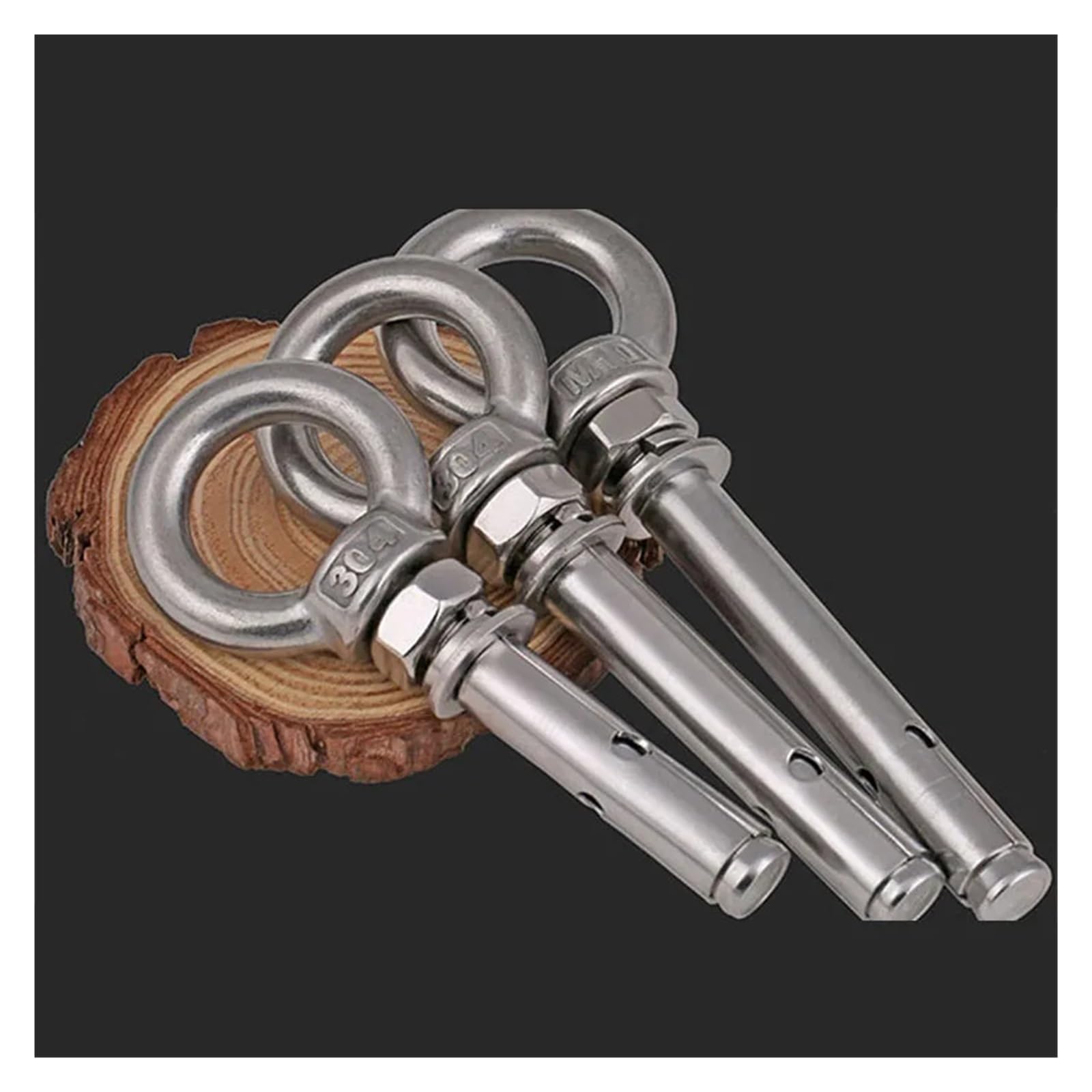 Pernos de ojo, Pernos de expansión de anclajes de manga de hormigón con ojo de elevación M6 304 SS A2-70, 50-100 mm(M6X60mm-10pcs)